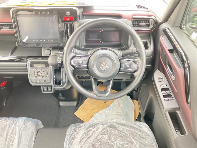 スペーシアカスタム ハイブリッドGS 4WD 届け出済み未使用車 9型スズキコネクトナビ クリアランスソナー レーンアシスト オートライト アイドリングストップ 全方位カメラ シートヒーター CVT ESC USB アルミホイール(3枚目)