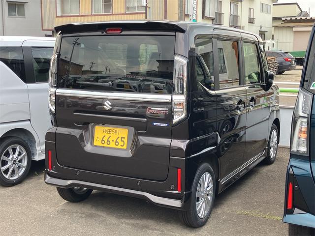 スペーシアカスタム ハイブリッドGS 4WD 届け出済み未使用車 9型スズキコネクトナビ クリアランスソナー レーンアシスト オートライト アイドリングストップ 全方位カメラ シートヒーター CVT ESC USB アルミホイール(15枚目)