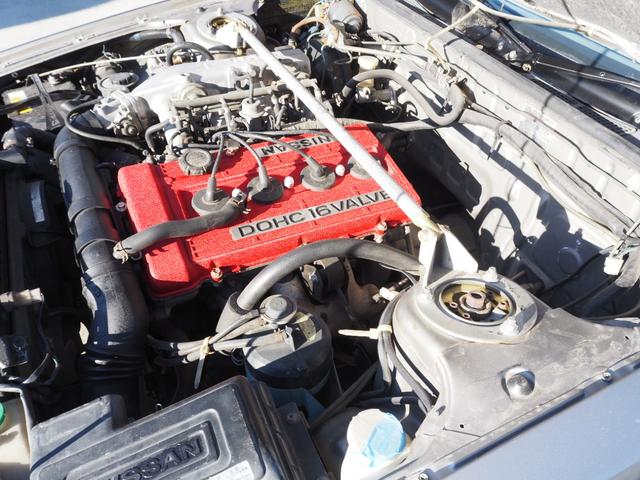 スカイライン 　車検整備付き　５ＭＴ　Ｆ・Ｓ・Ｒエアロ　社外ウッドハンドル　４点式ロールバー　ＨＯＳＨＩＮＯＲＡＣＩＮＧホイール　ローダウン　社外マフラー　Ｒウィング（ゲタ羽）（41枚目）