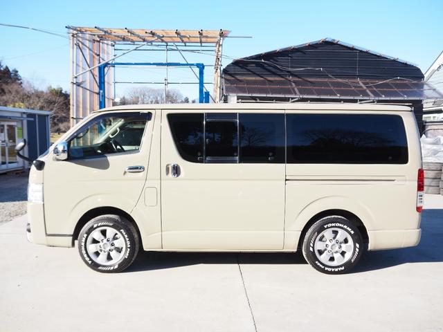 ハイエースバン ロングDX 4WD 車検整備付き 軽油 後期仕様 社外ナビ テレビ Bluetooth音楽 バンパーガード 社外テール メッキパーツ キーレス ETC オールペン(ジープPUA色) LEDライト 電動格納ミラー(4枚目)