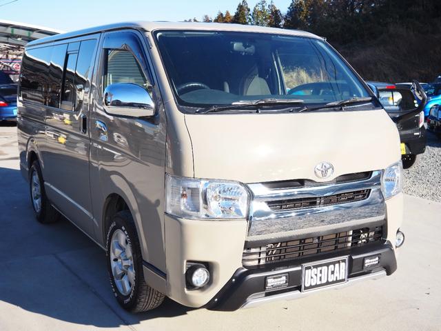 ハイエースバン ロングDX 4WD 車検整備付き 軽油 後期仕様 社外ナビ テレビ Bluetooth音楽 バンパーガード 社外テール メッキパーツ キーレス ETC オールペン(ジープPUA色) LEDライト 電動格納ミラー(9枚目)