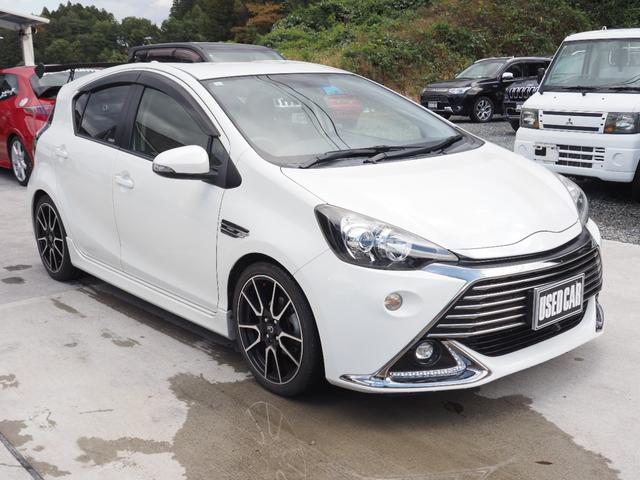 アクア G G’s 1年保証 車検整備付き ナビ テレビ ハーフレザーシート ETC オートエアコン プッシュスタート(3枚目)