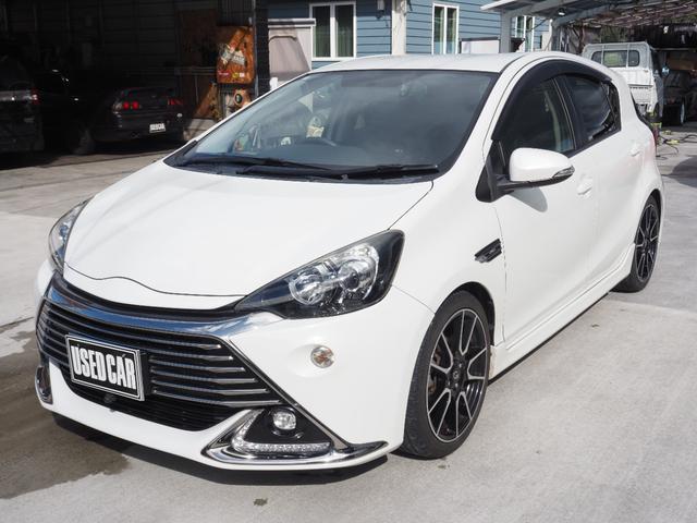 アクア G G’s 1年保証 車検整備付き ナビ テレビ ハーフレザーシート ETC オートエアコン プッシュスタート(9枚目)