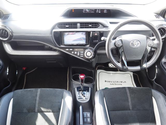 アクア G G’s 1年保証 車検整備付き ナビ テレビ ハーフレザーシート ETC オートエアコン プッシュスタート(16枚目)