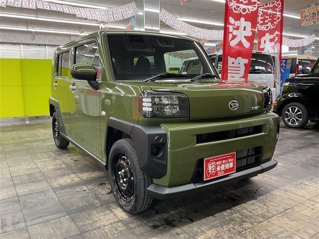 タフト Ｘ　４ＷＤ　届出済未使用車　スマートキー　アイドリングストップ　衝突被害軽減システム　衝突安全ボディ　盗難防止システム　クリアランスソナー　シートヒーターレーンアシスト　ＬＥＤヘッドランプ　サンルーフ（5枚目）