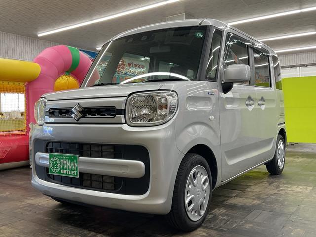 スペーシア ハイブリッドＧ　４ＷＤ　スマートキー　アイドリングストップ　衝突被害軽減システム　衝突安全ボディ　盗難防止システム　クリアランスソナー　シートヒーター　フルフラット（2枚目）