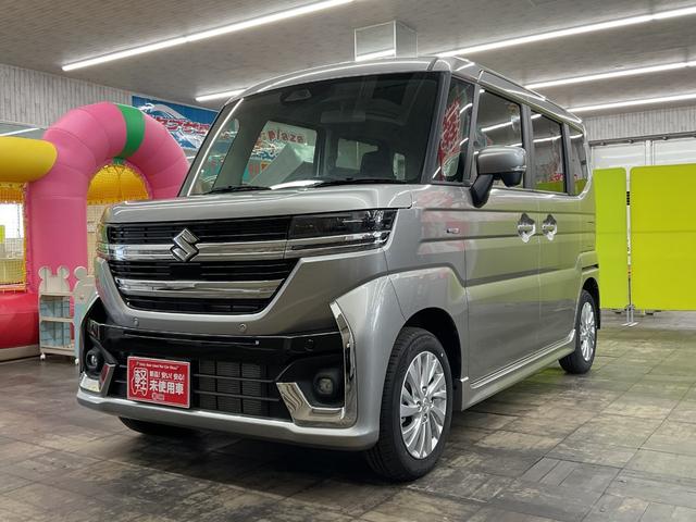 スペーシアカスタム ハイブリッドＧＳ　４ＷＤ　運転席・助手席エアーバック　ＡＢＳ　ＥＳＣ　盗難防止システム　衝突被害軽減システム　衝突安全ボディ　アイドリングストップ　クリアランスソナー（2枚目）