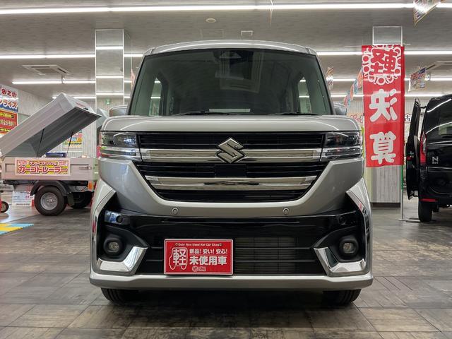 スペーシアカスタム ハイブリッドＧＳ　４ＷＤ　運転席・助手席エアーバック　ＡＢＳ　ＥＳＣ　盗難防止システム　衝突被害軽減システム　衝突安全ボディ　アイドリングストップ　クリアランスソナー（3枚目）