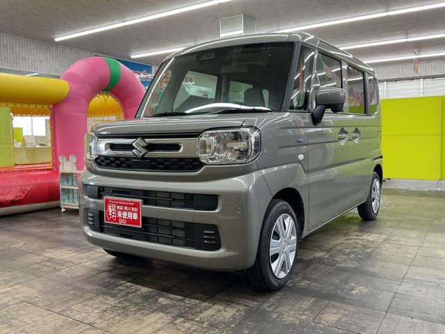 スペーシア ハイブリッドＧ　４ＷＤ　届出済未使用車　スマートキー　アイドリングストップ　衝突被害軽減システム　衝突安全ボディ　盗難防止システム　クリアランスソナー　シートヒーター（2枚目）
