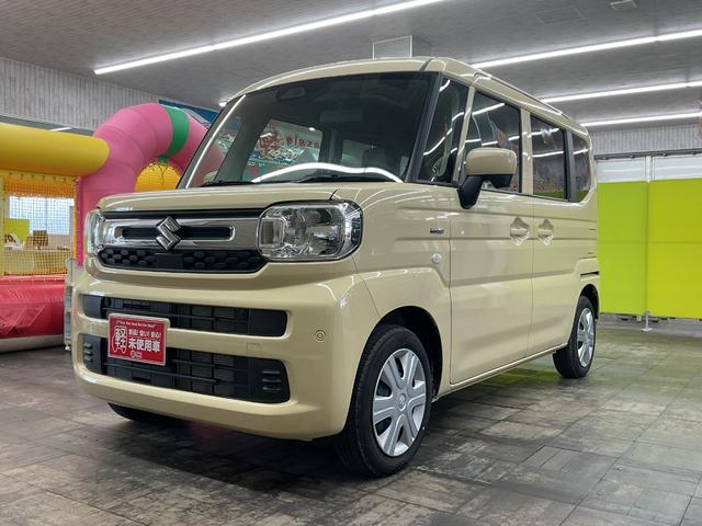 スペーシア ハイブリッドＧ　届出済み未使用車　４ＷＤ　運転席・助手席エアーバック　ＡＢＳ　ＥＳＣ　盗難防止システム　衝突被害軽減システム　衝突安全ボディ　アイドリングストップ　クリアランスソナー（2枚目）