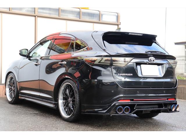 ハリアー プログレス　スタイルブルーイッシュ　修復歴無し　フロント、サイドモデリスタエアロ　クールレーシング、リアバンパー＆マフラー　ブリッツ車高調　パワーバックドア　ＪＢＬサウンド　スマートキー　プッシュスタート　アラウンドビューモニター　ナビ（4枚目）