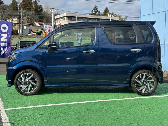 ワゴンＲカスタムＺ ハイブリッドＺＴ　４ＷＤターボ　社外ナビゲーション　Ｂｌｕｅｔｏｏｔｈ　ＤＶＤ再生可能　パドルシフト　ＬＥＤヘッドライト　アダプティブクルーズコントロール　前席シートヒーター　ミラーヒーター　純正１５インチアルミ（25枚目）