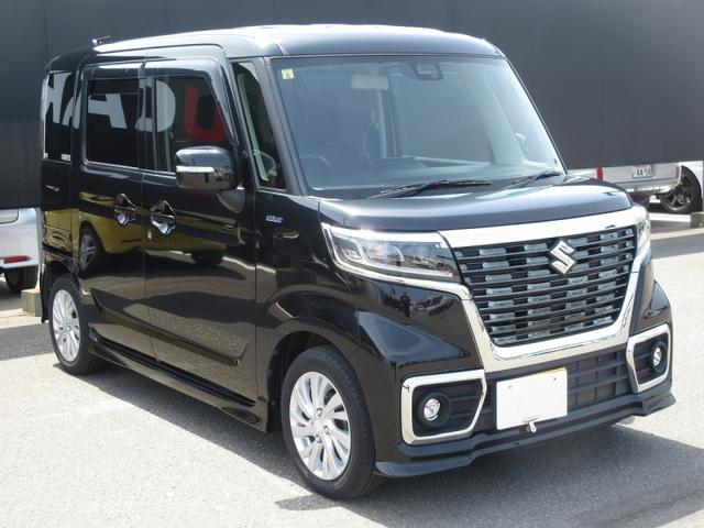 スペーシアカスタム ハイブリッドＧＳ　４ＷＤ　横滑り防止装置　アルミホイール　スマートキー　衝突被害軽減システム　片側電動スライドドア　ＬＥＤ　シートヒーター　メモリーナビ（3枚目）
