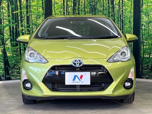 アクア S 純正ナビ 禁煙車 ドラレコ LEDヘッド ETC オートライト オートエアコン Bluetooth CD DVD再生 地デジ LEDフォグ 純正ホイール(14枚目)