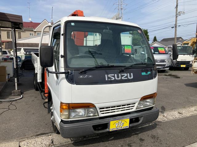 エルフトラック 　３段クレーン　ラジコン　フックイン　ＮＫＳ７１ＬＡＲ　４ＷＤに入らず　ＵＲＡ２．３３ｔ　荷台内寸３４１０×１７９０　ＨＳＡ　フォグ　パワステ　エアコン　パワーウィンドウ　タイヤサイズ１９５／８５Ｒ１６（3枚目）