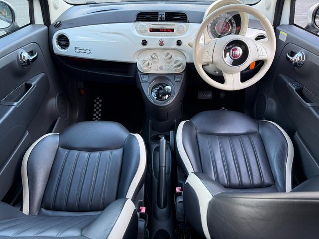 ５００ ツインエア　ポップ　レザーシート　外品レーダー　ステアリングリモコン　純正１５インチアルミ　キーレス（6枚目）