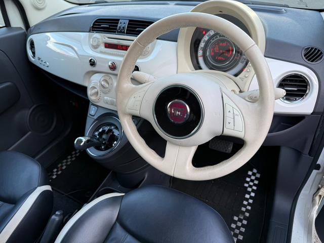 ５００ ツインエア　ポップ　レザーシート　外品レーダー　ステアリングリモコン　純正１５インチアルミ　キーレス（7枚目）