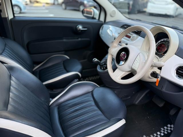 ５００ ツインエア　ポップ　レザーシート　外品レーダー　ステアリングリモコン　純正１５インチアルミ　キーレス（29枚目）