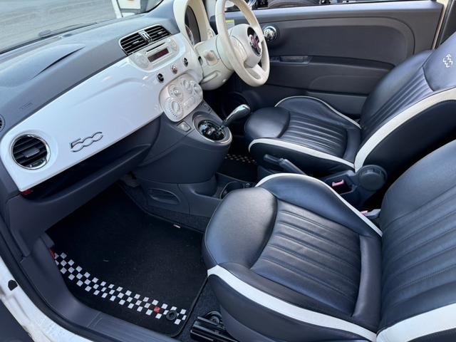 ５００ ツインエア　ポップ　レザーシート　外品レーダー　ステアリングリモコン　純正１５インチアルミ　キーレス（33枚目）