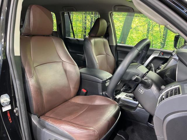 ランドクルーザープラド TX Lパッケージ・G-フロンティア 純正SDナビ バックカメラ 禁煙車 茶革シート シートヒーター スマートキー オートライト オートエアコン LEDヘッド クルコン パワーシート クリアランスソナー 電動格納ミラー 衝突安全ボディ(9枚目)