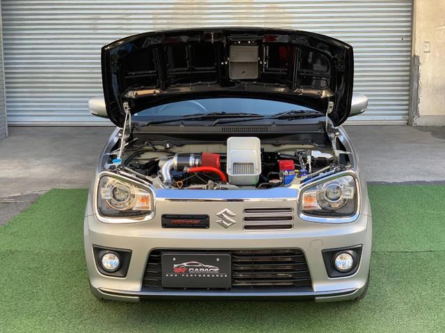 アルトワークス ベースグレード　５速ＭＴ　ＴＥＩＮ車高調　モンスタースポーツマフラー　ＤＥＦＩブースト計　Ｈｏｔｓｔｕｆｆメッシュホイール　社外テール　ＦＲＰボンネット　ＺＥＲＯ１０００エアクリ（50枚目）