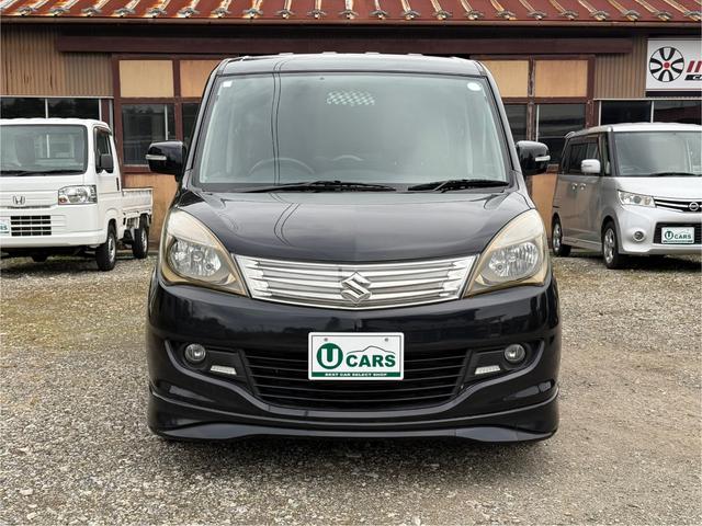 ソリオ ブラック&ホワイトII 特別仕様車 純正フルエアロ フルセグTV DVD エンジンスターター シートヒーター 電動スライドドア ビルトインETC 専用15インチアルミホイール スマートキー リアスポイラー プッシュスタート(3枚目)