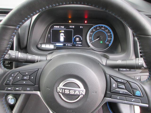 リーフ ｅ＋　Ｇ　ナビ　全方位カメラ　パーキングアシスト　フルセグＴＶ　Ｂｌｕｅｔｏｏｔｈ　ＵＳＢ　革シートヒーター　衝突被害軽減システム　プロパイロット　ＥＴＣ２．０　ドライブレコーダー　ブラインドスポットモニター（3枚目）