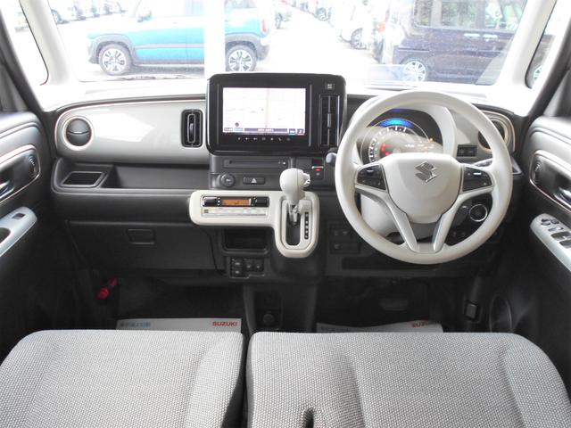 ワゴンＲスマイル ＨＹＢＲＩＤ　Ｘ　４ＷＤ　全方位カメラ　純正９インチナビ　スズキコネクト対応通信機装着車　両側電動スライドドア　プッシュスタート　両席シートヒーター　オートエアコン　オートライト　衝突被害軽減システム　アイドリングストップ　横滑り防止機能　盗難防止システム（5枚目）