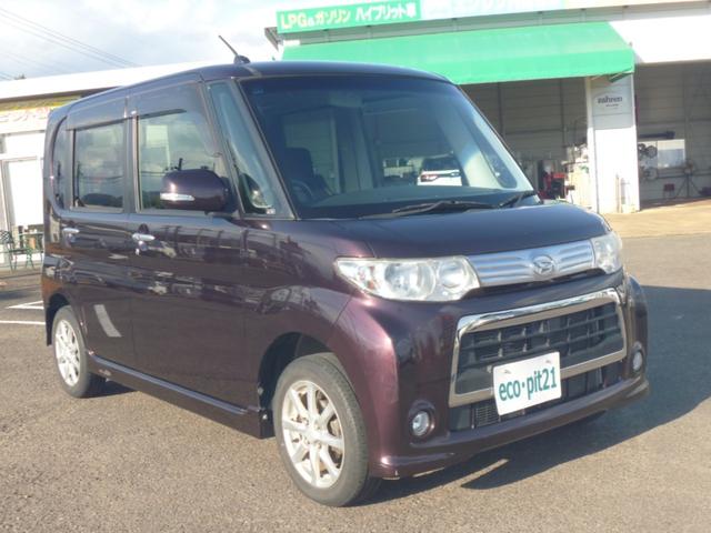 タント カスタムＸスペシャル　左パワースラードドア　オートエアコン　ナビ　フルセグテレビ　バックカメラ　ＥＴＣ　スマートキー　アイドリングストップ　１４インチアルミホイール　エンジンスターター　ＡＢＳ（3枚目）