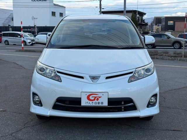 エスティマ ２．４アエラス　Ｇエディション　４ＷＤ　寒冷地仕様　フロントガラス熱線　両側電動スライドドア　バックカメラ　純正ＳＤナビ　フルセグＴＶ　ＣＤ／ＤＶＤ　後席フリップダウンモニター　クルーズコントロール　ＥＴＣ　スマートキー　オートライト（3枚目）