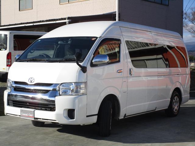 ハイエースワゴン グランドキャビン 4WD 純正ナビTV Bluetooth バックカメラ 左側パワースライドドア 前後ドライブレコーダー ETC 横滑り防止装置 10人乗り リアフォグ 純正ドアバイザー(5枚目)