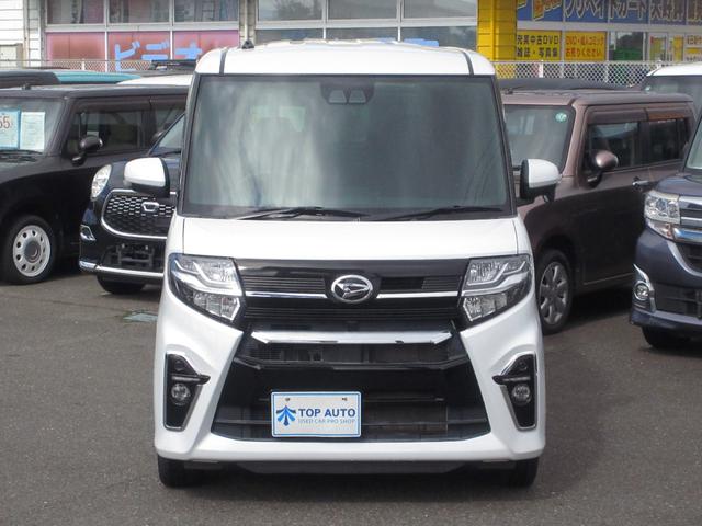 タント カスタムＲＳ　４ＷＤ　ターボ　両側電動スライドドア　スマートキー　ナビ　ＴＶ　ＣＤ／ＤＶＤ再生　Ｂｌｕｅｔｏｏｔｈ接続　ＥＴＣ　バックカメラ　シートヒーター　障害物センサー　レーンキープアシスト　ブレーキサポート（4枚目）