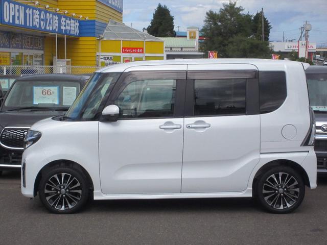 タント カスタムＲＳ　４ＷＤ　ターボ　両側電動スライドドア　スマートキー　ナビ　ＴＶ　ＣＤ／ＤＶＤ再生　Ｂｌｕｅｔｏｏｔｈ接続　ＥＴＣ　バックカメラ　シートヒーター　障害物センサー　レーンキープアシスト　ブレーキサポート（10枚目）