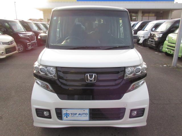 N-BOXカスタム 2トーンカラースタイル G・ターボLパッケージ 4WD 両側パワースライドドア ナビ フルセグTV Bluetooth CD DVD バックカメラ ETC クルーズコントロール ハーフレザーシート シートヒーター HID フォグ ABS 横滑り防止(3枚目)