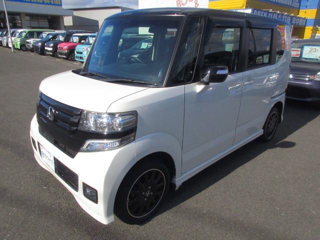 N-BOXカスタム G・ターボLパッケージ 4WD ツートンカラースタイル ナビ TV CD DVD Bluetooth バックカメラ ETC 衝突軽減ブレーキ HID ハーフレザーシート パドルシフト 横滑り防止 ABS クルーズコントロール(14枚目)