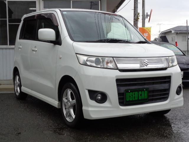 ワゴンＲスティングレー Ｘ　４ＷＤ　プッシュスタート　エンジンスターター　ＨＤＤナビ　フルセグ　ＣＤ　ＤＶＤ　Ｂｌｕｅｔｏｏｔｈ　電動格納ミラー　シートヒーター　ＨＩＤ　フォグランプ　社外アルミホイール　エアバッグ　盗難防止装置（3枚目）