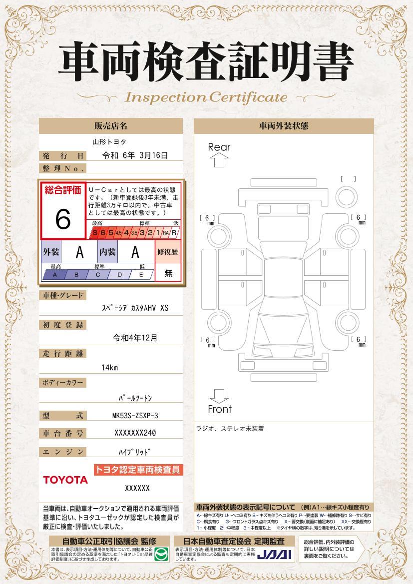 車両状態評価書