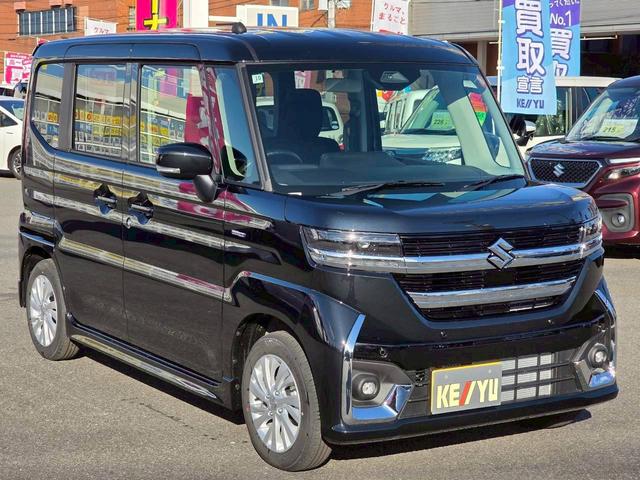 スペーシアカスタム ハイブリッドGS 4WD 届出済未使用車/新品ナビ取付/片側自動スライドドア/衝突軽減/追従クルコン/レーンキープ/コーナーセンサー/LEDライト/フォグ/ヘッドライトレベライザー/シートヒーター/スペアキー有/保証書・取説有(8枚目)