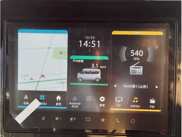 スペーシアギア ハイブリッドＸＺ　ターボ　４ＷＤ　届出済未使用車／全方位モニター付９型ナビ／スズキセーフティサポート／衝突軽減システム／車線逸脱警告／追従クルコン／両側電動スライド／ＬＥＤヘッドライト／パドルシフト／フルセグＴＶ／ＢＴ／シートヒーター（11枚目）