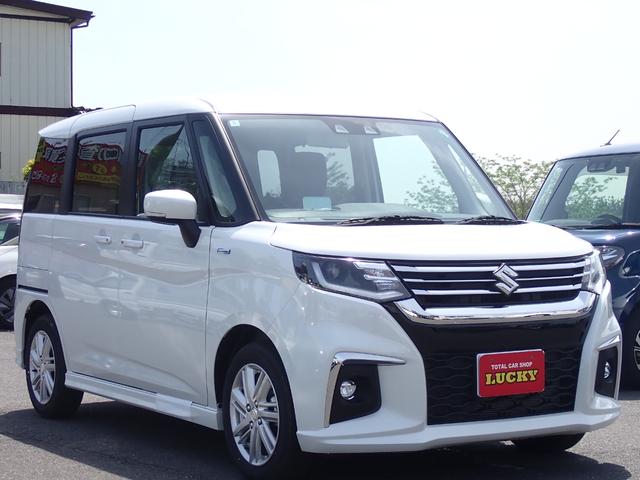 ソリオ ハイブリッドＭＺ　４ＷＤ　登録済未使用車　両側パワースライド　アイドリングストップ　クリアランスソナー　クルコン　両側シートヒーター　衝突軽減　車線逸脱（3枚目）