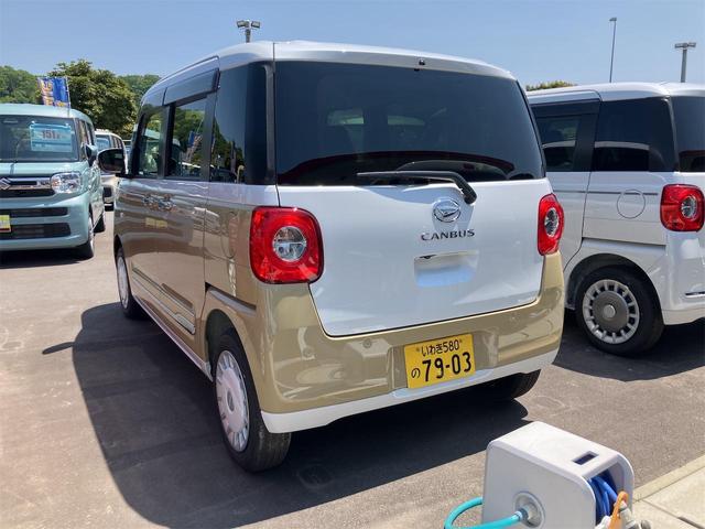 ムーヴキャンバス ストライプスＧ　届け出済み未使用車　バックカメラ　両側電動スライドドア　クリアランスソナー　衝突被害軽減システム　オートライト　ＬＥＤヘッドランプ　スマートキー　アイドリングストップ　電動格納ミラー　シートヒーター（18枚目）