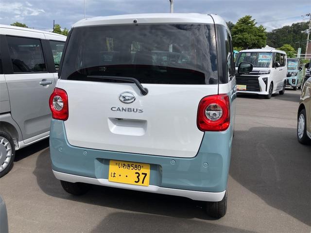 ムーヴキャンバス ストライプスＸ　届け出済み未使用車　バックカメラ　両側電動スライドドア　クリアランスソナー　衝突被害軽減システム　オートライト　スマートキー　アイドリングストップ　電動格納ミラー　ベンチシート　ＣＶＴ（18枚目）