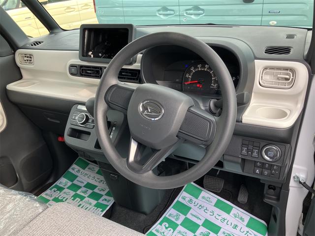 ムーヴキャンバス ストライプスＸ　届け出済み未使用車　両側電動スライドドア　クリアランスソナー　衝突被害軽減システム　オートライト　スマートキー　アイドリングストップ　電動格納ミラー　ベンチシート　ＣＶＴ　盗難防止システム　ＡＢＳ（2枚目）