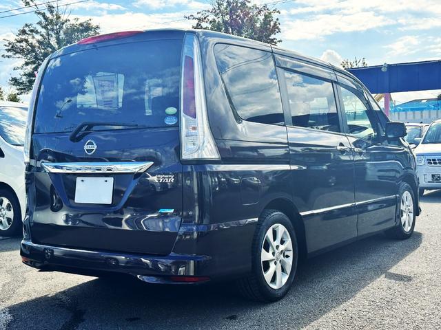 セレナ ハイウェイスター　車検２年　１ヶ月保証　修復歴なし　禁煙車　ナビ　ＴＶ　バックカメラ　ＥＴＣ　両側電動スライドドア　スマートキー　３列シート　ＣＶＴ　アルミ　盗難防止システム（4枚目）