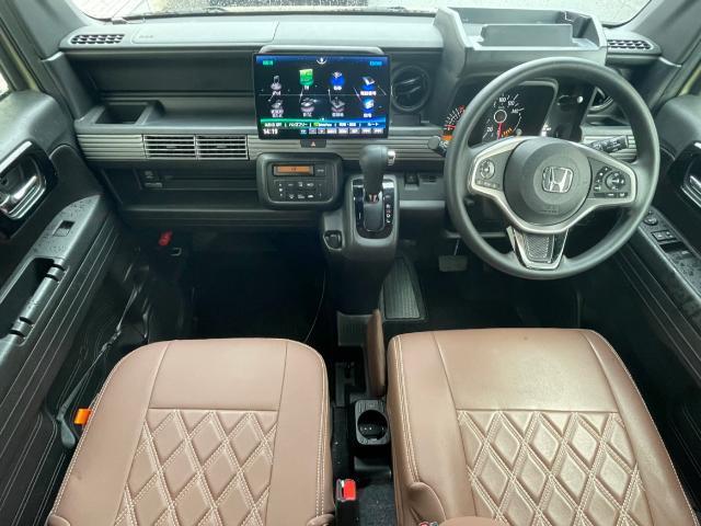 N-VAN+スタイル ファン 社外10インチフローティングナビ フルセグTV ルーフラック 純正エンジンスターター ブルバー シートカバー レーダークルーズコントロール 衝突軽減ブレーキ レーンキープアシスト LEDヘッドライト(2枚目)