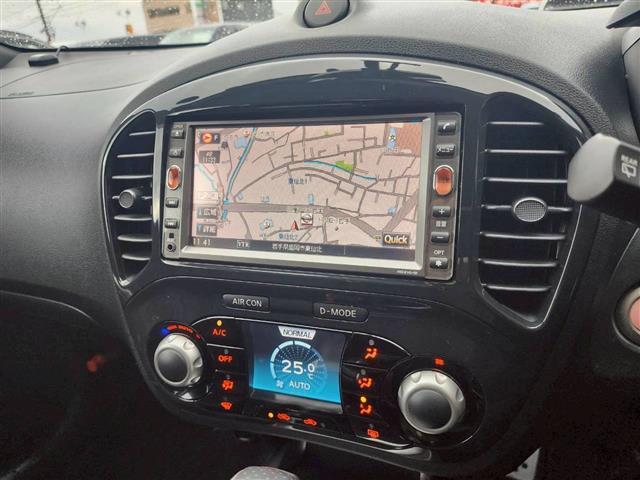 ジューク １６ＧＴ　ＦＯＵＲ　純正ナビＢＴ，ＣＤ，ＤＶＤ，ワンセグＴＶ　純正ドラレコ　バックカメラ　オートライト　オートダウンミラー　ＭＴモード付ＡＴ　オートエアコン　純正ＡＷ　ＥＴＣ（4枚目）