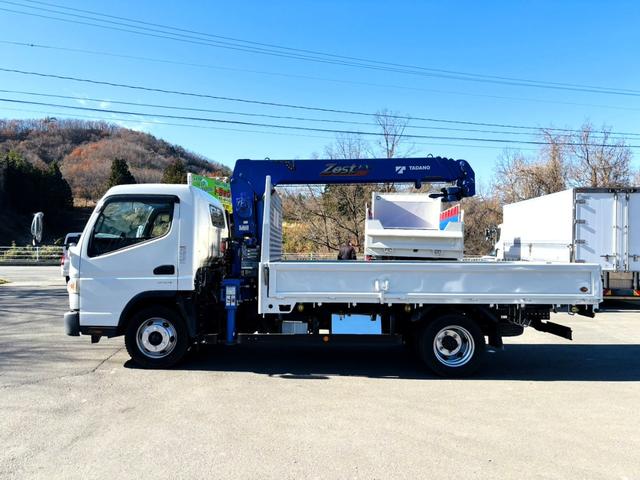 キャンター クレーン キャンター ワイド ロング 平 4段ラジコン フックイン 買取車 令和2年式 積載3t TADANO/ZH294 差し違いアウトリガー 荷台長3.7m(6枚目)