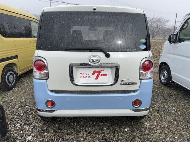 ムーヴキャンバス Ｘリミテッドメイクアップ　ＳＡＩＩ　ＥＴＣ　バックカメラ　両側電動スライドドア　ＴＶ　クリアランスソナー　衝突被害軽減システム　スマートキー　アイドリングストップ　電動格納ミラー　ベンチシート　ＣＶＴ　盗難防止システム　ＡＢＳ　ＥＳＣ（5枚目）