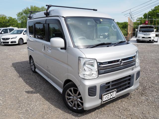 エブリイワゴン ＪＰターボ　１年保証　ハイルーフ　車検令和９年５月　４ＷＤ　ターボ　ローダウン　レーダーブレーキサポート　ルーフキャリア　プッシュスタート　シートヒーター（2枚目）