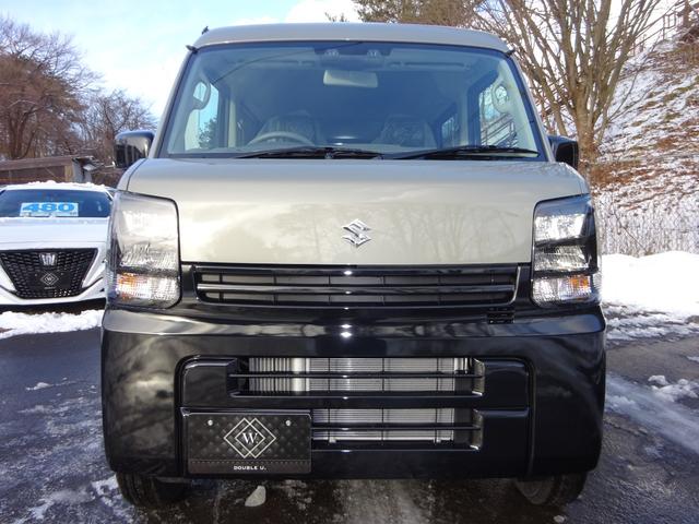 エブリイ Ｊリミテッド　ターボ　４ＷＤ　バックアイカメラ付７インチディスプレイオーディオ　スマホ連携　Ｂｌｕｅｔｏｏｔｈ　プッシュスタート　スマートキー　専用ＬＥＤヘッドライト　両側パワースライドドア　オートエアコン　ＣＶＴ（4枚目）